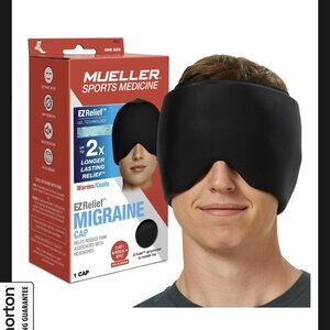 Mueller EZ Relief Migraine Cap, Unisex, Cold/Hot, One Size Fits Most, Black NEW